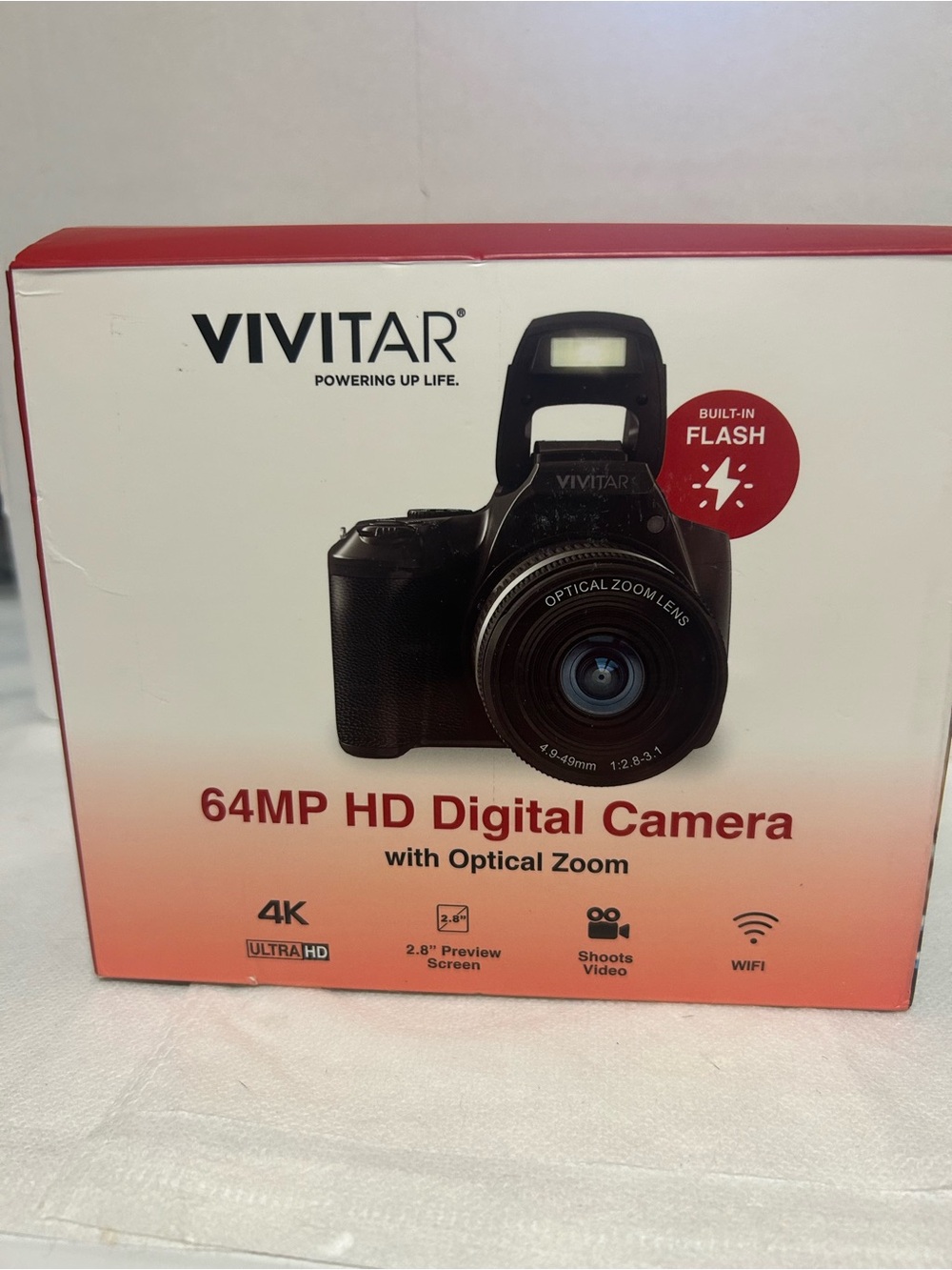 Vivitar 64MP HD Digital Camera with Optical Zoom - Black
